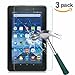 TANTEK [3-Pack Screen Protector for Amazon Fire HD 7 (5th Gen-2014,7 inch),Tempered Glass Film,Ultra Clear,Anti Scratch,Bubble Free,Case Friendly