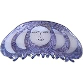 Novelty Boho Moon Hair Clip,Acetate Claw Clips,Big Hair Clips for Women,Funny Hair Clips for Girl