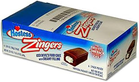 Hostess, Zinger Chocolate, Count 6 (3.81 oz) - Cakes & Muffins / Grab Varieties & Flavors