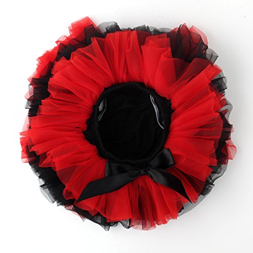 Slowera Baby Girls Soft Tutu Skirt (Skorts) 0 to 36 Months (M: 6-12 Months, Red Black)