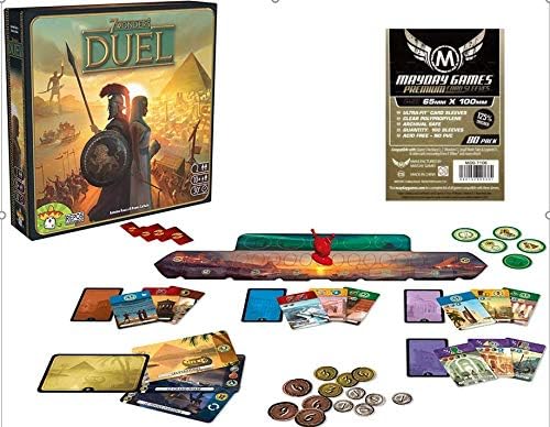 7 Wonders Duel Base Board Game Bundle with (80) Protective Card Sleeves