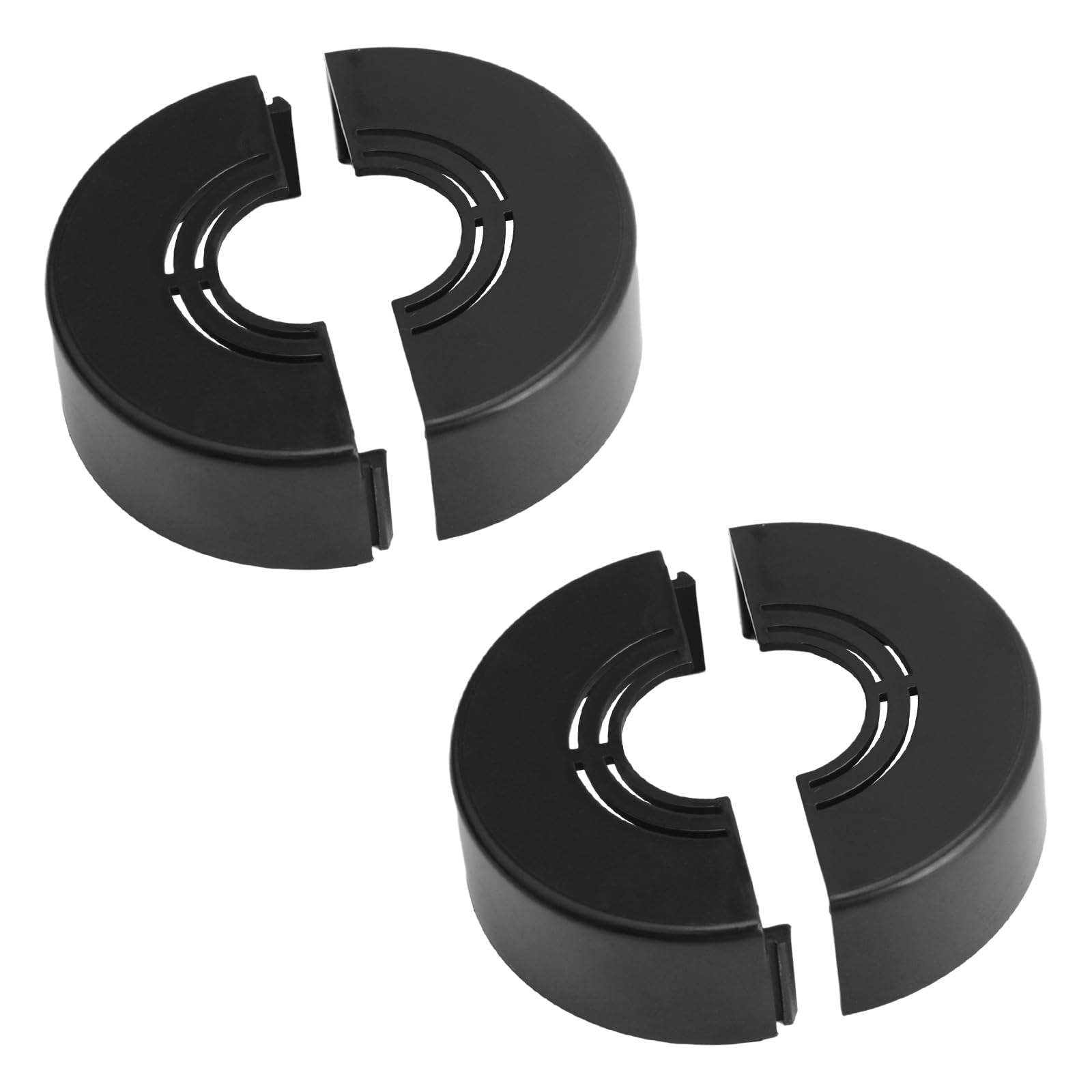 UFURMATE Pipe Cover 2Pcs Plastic Round Wall Pipe Cover for Bathroom Black Pipe Collar Cover Decoration Adjustable Wall-mounted Radiator Escutcheon Easy Installation Water Pipe Drain Line Cover