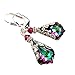 Antique Inspired Vintage Victorian Dangle Drop Earrings for Women - Colored Austrian Crystal Leverback Earrings - Jewelry Gift for Her (Electra)