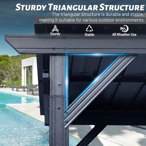 Domi 6.5x12FT Hardtop Grill Gazebo Review: Steel-Roof Shelter with Work Surfaces image 23