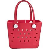 Hixulam Small Rubber Tote Bag for Women-Cute Sports Bag for Travel, Pool Days, Gym, & Daily Use Durable Lightweight Design