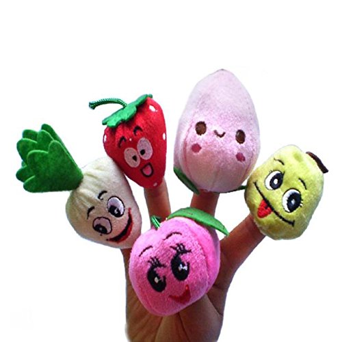 callm Finger Puppet, Fruits and Vegetables Finger Puppet Plush Child Baby Early Education Toys Gift (Multicolor)