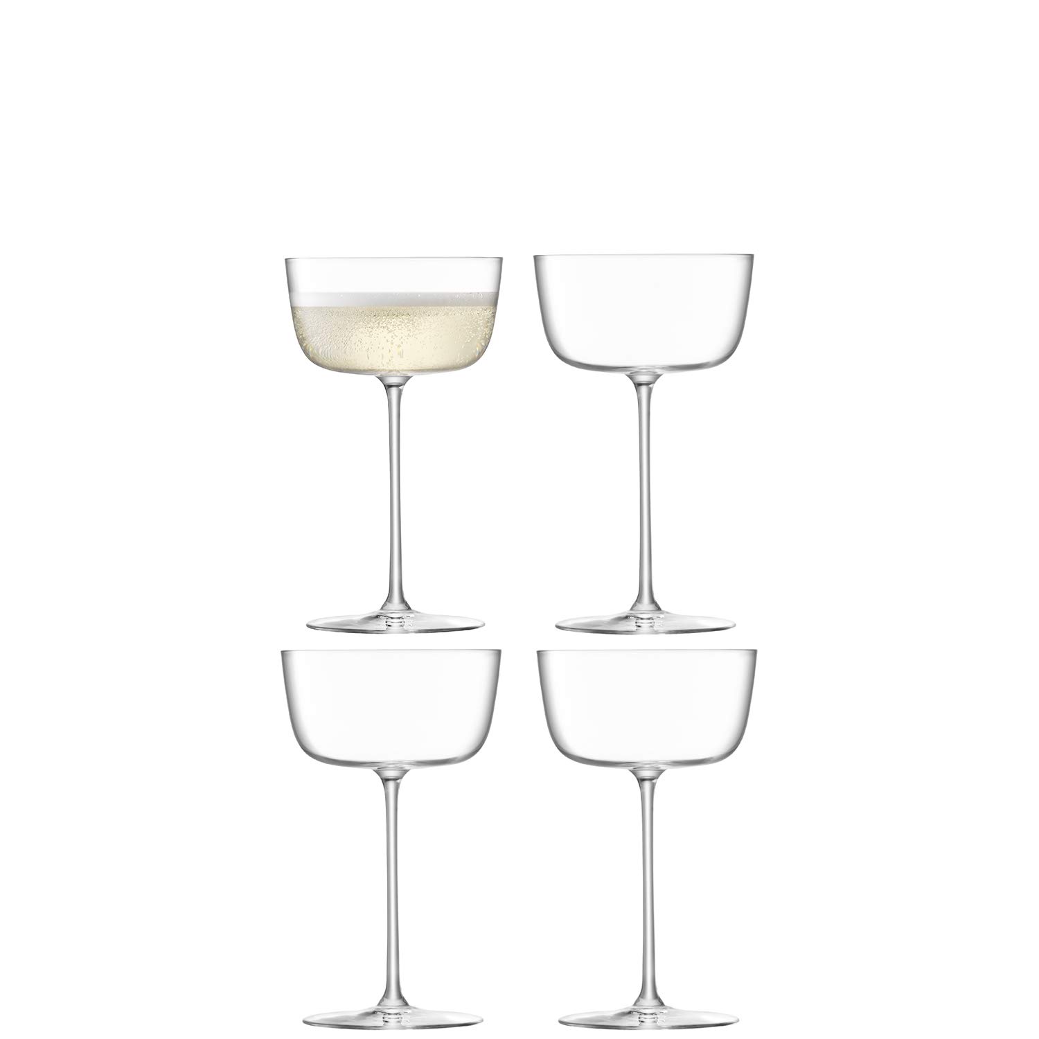LSA International Borough Cocktail Saucer 240 ml Clear | Set of 4 | Dishwasher Safe | BG07