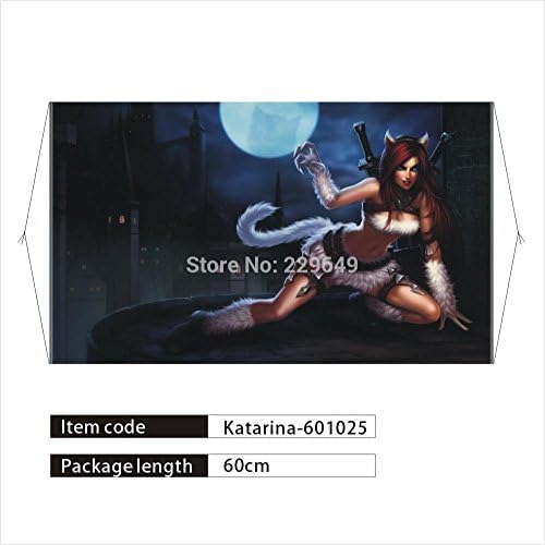Anime family Hero of LOL, Sexy Cat Girl Figure of Katarina-the Sinister Blade, Good Gift for LOL Fans Anime Poster Fabric Wall Scroll Poster