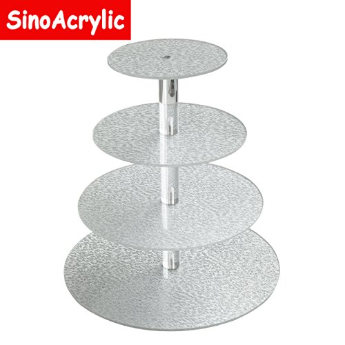 Silver Cupcake Stand. SinoAcrylic 4 Tier Round Cupcake Stand With