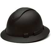 Pyramex Ridgeline Full Brim Hard Hat 4 Point Ratchet Matte Black Graphite Pattern