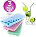Ice Cube Trays By Clasier: Set Of 3 Silicone Ice Molds Containers With Lids A Easy Release Rubber Ice Molding Trays In Blue, Green&Rose Red-Make 63 Ice Cubes For Cold Drinks, Cocktails&Juices