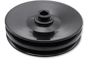 IMOOA GM Saginaw Power Steering Pump Pulley Keyway Double Groove for Chevy Oldsmobile Pontiac Cadillac 350 454 Black