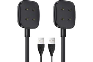 Electric Whale Fitbit Charger for Sense & Sense 2 Versa 4 Versa 3, Replacement USB Magnetic Charging Cradle Dock Stand Cable for Smartwatch, Durable Portable Charger Dock Cable Cord, 3.3 Ft (2 Pack)