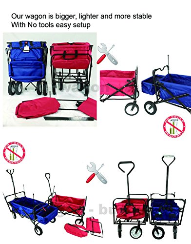 BLACK PUSH AND PULL HANDLE WITH REAR FOOT BRAKE FOLDING STROLLER WAGON W/ CANOPY OUTDOOR SPORT COLLAPSIBLE BABY TROLLEY GARDEN UTILITY SHOPPING TRAVEL CARTFREE CARRYING BAG - EASY SETUP NO TOOL NEED