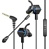 BENGOO MG-2 Gaming Earbuds with Dual Mic Deep Bass Vibration for Xbox One Controller, PS4, Nintendo Switch, PC, Cellphone, Noise Cancelling 4D Stereo in-Ear Headphones
