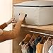 Lifewit Cotton Canvas Storage Bags Foldable Underbed Storage Bag for Comforters, Blanket, Bedding, Duvet, 100L