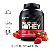 Optimum Nutrition Gold Standard 100% Whey Protein Powder, Delicious Strawberry, 5 Pound (Packaging May Vary)