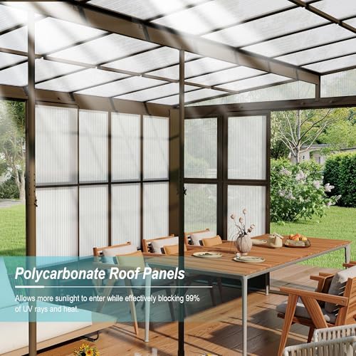 Domi 12x16 Wall-Mounted Sunroom Review: All-Season Lean-to Gazebo with Polycarbonate Windows image 24