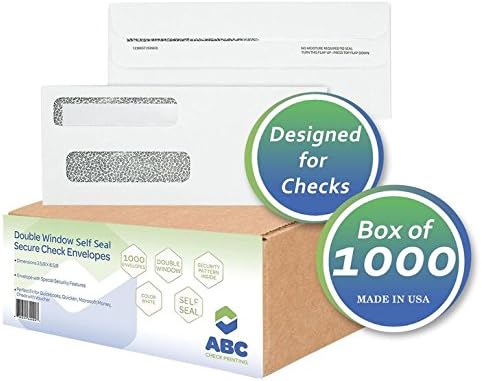 ABC Self-Seal Security Envelopes For QB Checks, 3 5/8 x 8 5/8-1000 Envelopes