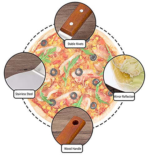 Pizza Peel 10 Inch Stainless Steel Pizza Paddle and Turner with Long