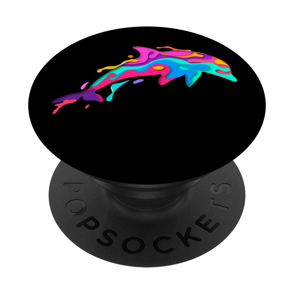 Colorful Dolphin Ocean Marine life Underwater world PopSockets Swappable PopGrip