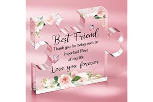 SOUHONEY Best Friend Birthday Gifts, Friend Gifts for Long Distance, Friend Birthday Gifts for Women, Acrylic Puzzle Plaque Gifts for Friend on Mothers Day -2.8 * 3.3in
