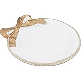 IBWell 4 Inch Jewelry Tray for Home Decor Resin Vintage Bow-Knot Trinket Dish for Bedroom Round Storage Tray for Bathroom Van
