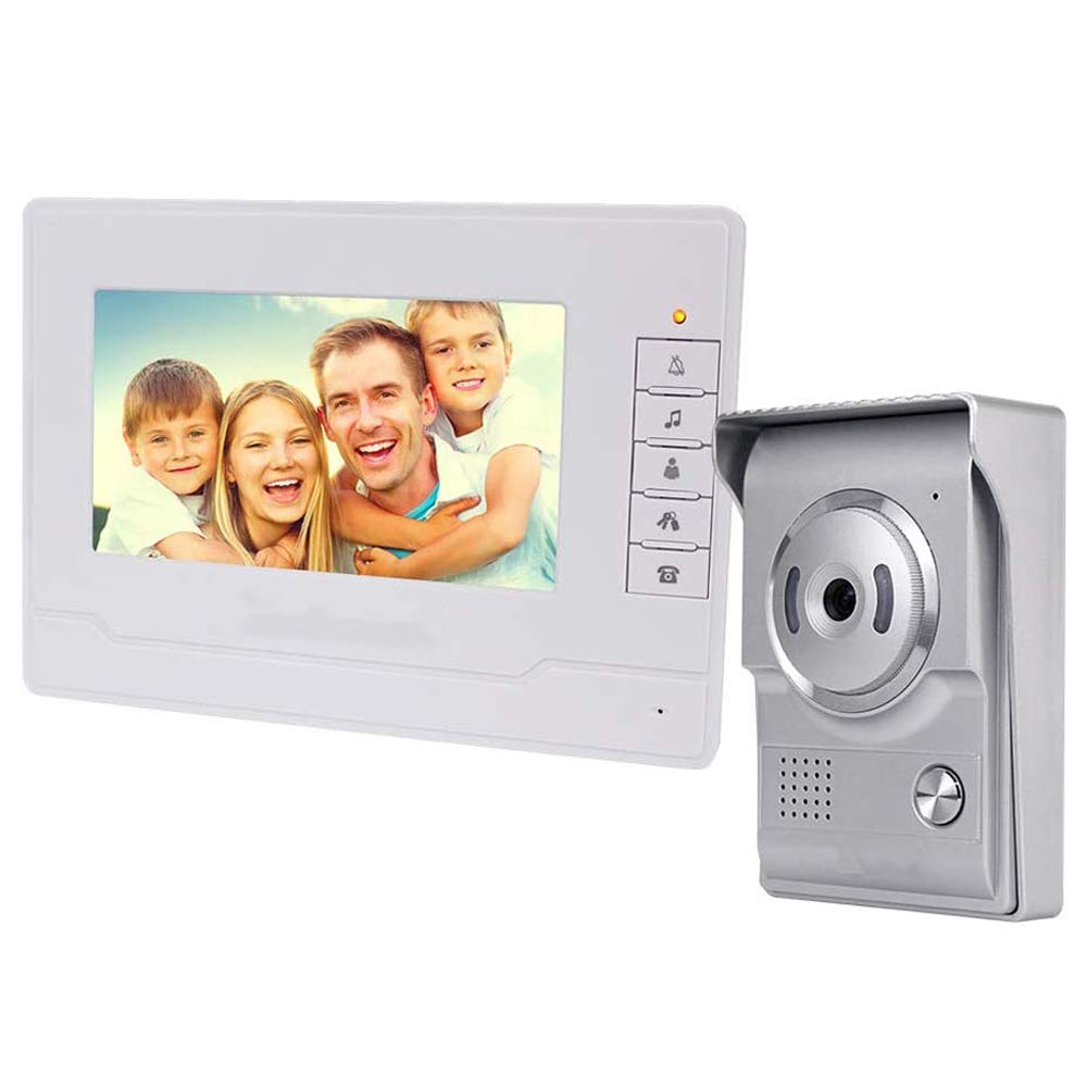 uoweky Doorphone 7 inch Color Screen Video Doorbell Door Phone for Home/Department Intercom System with Waterproof Speakerphone (1 Camera 1 Monitor)