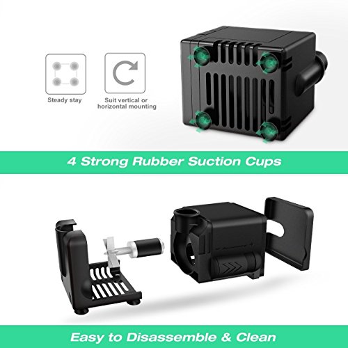 image for Homasy 120 GPH (450L/H, 6.5W) Submersible Pump, Water Pumps For Fish A