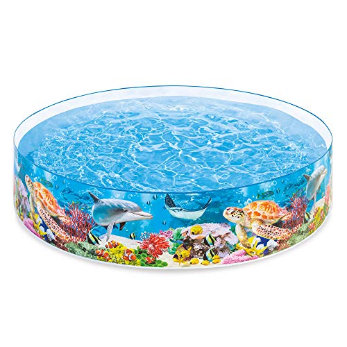 INTEX SnapSet Deep Blue Sea 8ft x 18in Kiddie Pool, Non-Inflatable