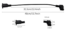 Traovien C14 to C13 Panel Mount Power Cable, 90