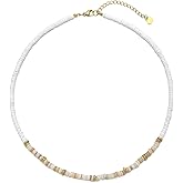 Puka Shell Necklace for Women Beaded Choker Shell Necklace Surfe Beaded Necklace Handmade Beach Jewelry Boho Necklaces for Women