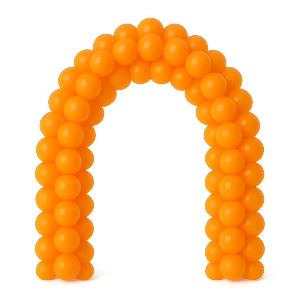 100 pcs 10" (25CM) Balloons Pearlised Metallic Latex Air or Helium Wedding Birthday Christmas Party Decoration Available in 14 colours (Orange)