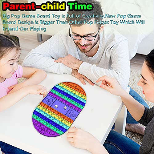 XEVFITN Big Size Pop Game Board Fidget Toy Jumbo Rainbow Push Bubble Sensory Popper Fidget Toys Extra Large Giant Mega Huge Toy for Autistic Special Needs Anxiety Stress Relief ​Kids Girls Boys