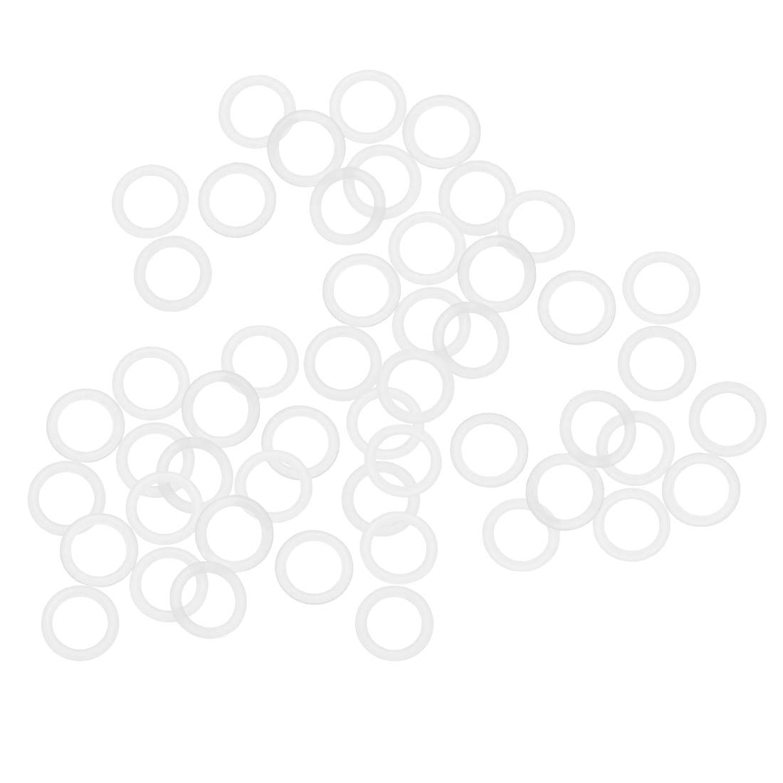 Sourcingmap Silicone O-Rings, 10mm OD 7mm ID 1.5mm Width VMQ Seal Gasket for Compressor Valves Pipe Repair, White, Pack of 50