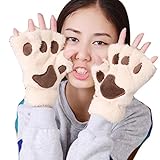 Zeagoo Women's Costume Cat Paws Fingerless Gloves