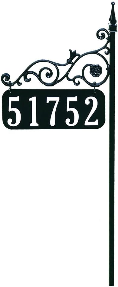 Address Signs - Address America New Orleans Style All Metal Reflective Address Sign - USA Crafted and Built to Last - 47 Inch Pole