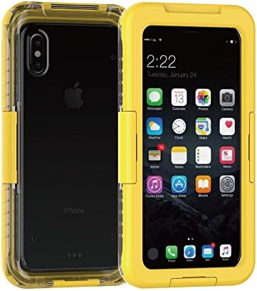 Iphone X 5.8 inch Waterproof Case For iPhone X Hybrid Swimming Diving Water ShockProof Outdoor Skiing Phone Cases For iPhoneX Hard Plasic+Silicone Cover (Yellow)
