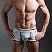 XUBA Men's Soft Cotton Sexy Low Waist Underwear Lingerie Boxer Briefs Grey Size - XL