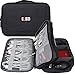 BUBM Adjustable Gadget Organizer, Ultra-Compact Electronics Travel Organizer Bag for Chargers,Cables, Cords,Plugs, Memory Cards and More-Fits for iPad Mini, (Medium, Black)