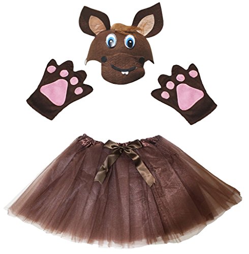 Petitebella Horse Hat Gloves Skirt Girl Children 3pc Costume Accessory (One Size)