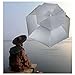 Luwint Hands Free Umbrella Hat - 31'' Diameter Windproof Elastic for Fishing Gardening in Outdoor Recreation (Silver)