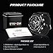 ETEVON Men’s ‘Captain’ Stylish Outdoor Sport Watch with Thicken Silicone Strap - 30m Waterproof - EL Luminous - Multifunction - Dual Time Display - Quartz Analog Digital Wrist Watches for Men - Black