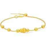 ZHOU LIU FU 24K Real Gold Charms Small Gourd(Wulu) Bead Charm Lucky Feng Shui Jewelry for Bracelet Necklace DIY Charm Pendant for Women Men Wealth Talisman