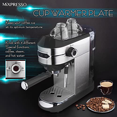 Mixpresso Espresso Maker 15 Bar Espresso Machine With Milk Frother