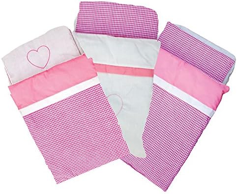 Woet® Pink Doll Bedding Set - Fits Bed or Pram - With Blanket and Pillow - Age 3 Years+, Pink/White, 17x12x2 in - Image 3