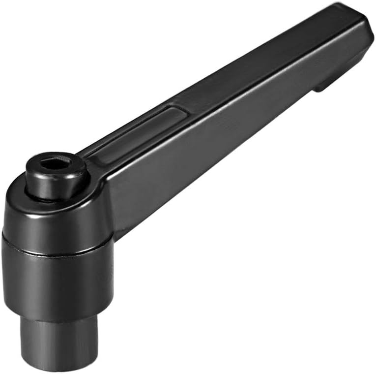 sourcing map M8 Handle Adjustable Clamping Lever Thread Push Button Ratchet Female Threaded Stud, Black