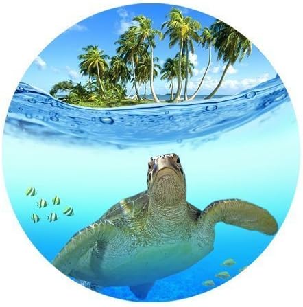 Cute Sea Turtle Cloth Cover Round Mouse Pad 7.87''x7.87''