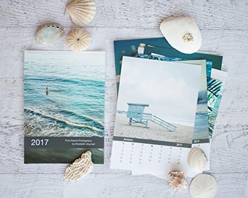 2017 Coastal Calendar, Loose Leaf Retro Ocean Calendar 5x7 inches