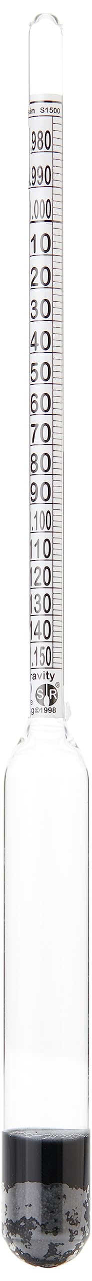 Stevenson Reeves Specific Gravity Hydrometer (S1500) - For Home Brewing And Winemaking, Glass, 230mm